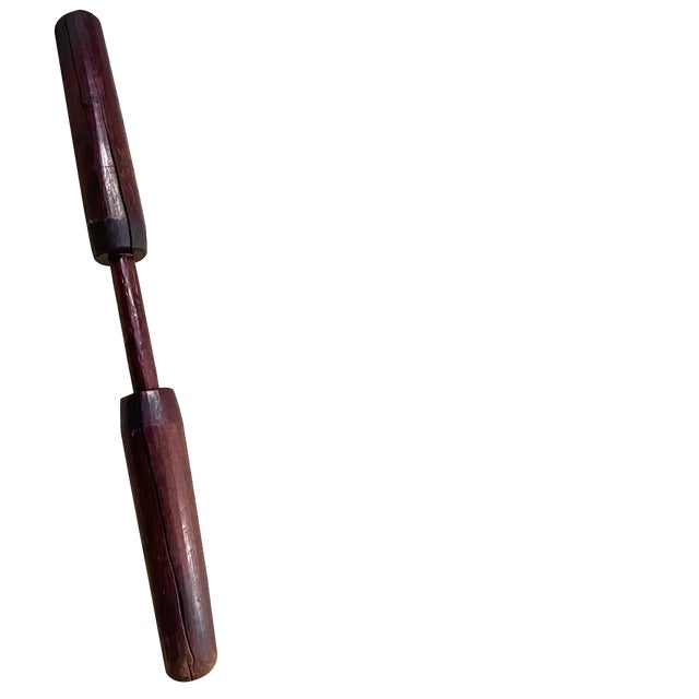 Large Antique Japanese Wooden Mochigome Stamper, 1920s For Sale