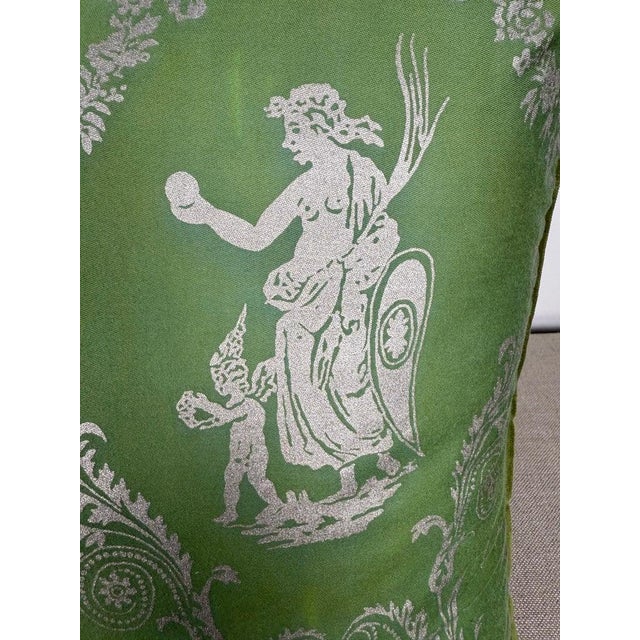 Green Pair of Boucher Patterned Fortuny Pillows For Sale - Image 8 of 8