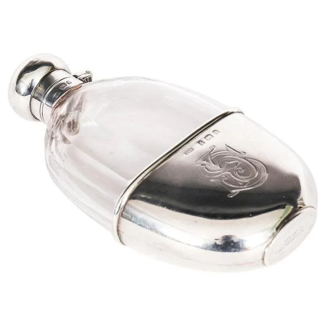 Antique Cut Crystal and Sterling Silver Hip Flask from Asprey, 1900s For Sale - Image 12 of 12