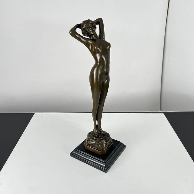 1980s Philips, Art Deco Sculpture of a Nude Woman, 20th Century, Bronze For Sale - Image 5 of 12
