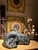 Decorative ram’s head sculpture executed in plaster and finished with a hand-applied green patina intended to evoke the...