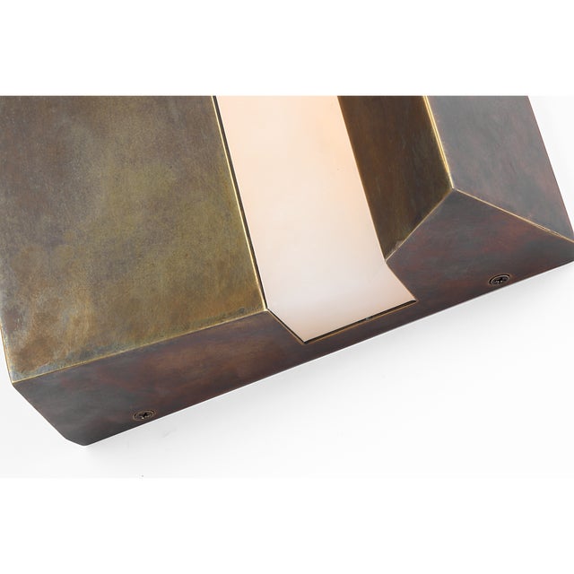 Brass Anne-Marie Barton for Visual Comfort Signature Austera 32" Sconce in Mottled Brass with Alabaster For Sale - Image 8 of 11