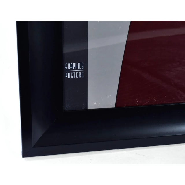 Large Patrick Nagel Vintage 1980s Framed Female Portrait Poster For Sale - Image 10 of 10