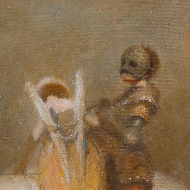 2010s Entertainment by Vachagan Narazyan | Oil on canvas Still life with a drum and a figure. For Sale - Image 5 of 5