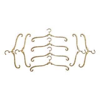 Hollywood Regency Brass Hangers, 1970, Set of 8 For Sale