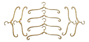 Hollywood Regency Brass Hangers, 1970, Set of 8