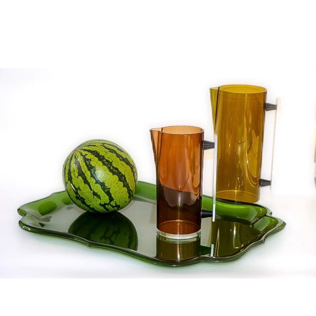 1970s Spisani for Svenskt Tenn Barockbrickan Green Acrylic Tray For Sale - Image 10 of 12