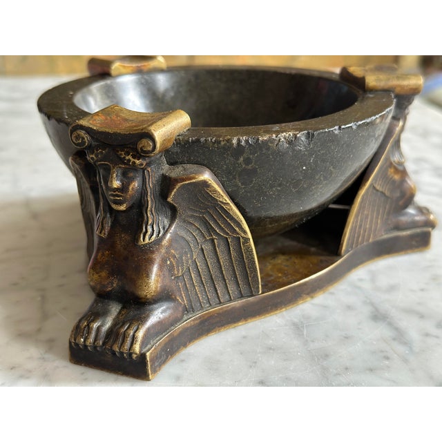Early 20th Century Bronze and Serpentine Ashtray attributed to Albin Müller, 1920s For Sale - Image 10 of 15