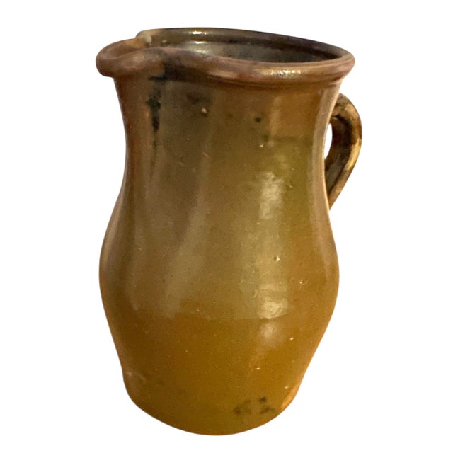 Mid-Century Modern Circa 1950 Stoneware Pottery Pitcher For Sale - Image 3 of 10