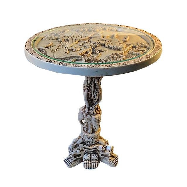 Vintage Faux Ivory Opium Table, 1960s For Sale