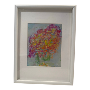 Original Mixed Media Artwork (Watered Acrylic Painting and Ink on Art Paper); Signed, Framed