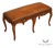 Rococo Style Leather Upholstered Carved Mahogany Window Bench For Sale