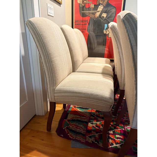 French Country Set of 8 French Upholstered Dining Chairs For Sale - Image 3 of 11