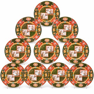 Victorian English William Whiteley LTD of London Ironstone Imari Plates, S/10 For Sale