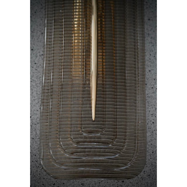 Art Deco Style Smoky Murano Glass and Brass Wall Sconce, 2000 For Sale - Image 4 of 10