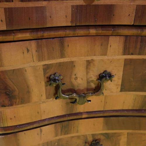 Inlaid Wooden Secretaire with Four Drawers and Internal Compartments For Sale - Image 3 of 18