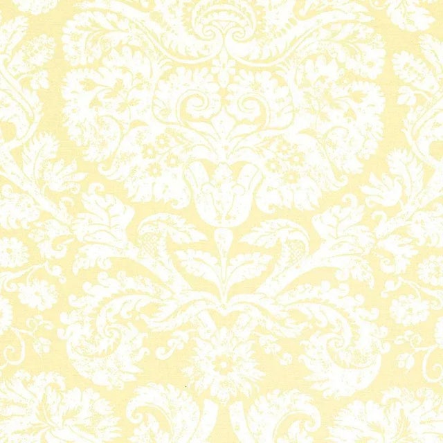 Sample- Schumacher Barresa Damask Fabric in Maize For Sale