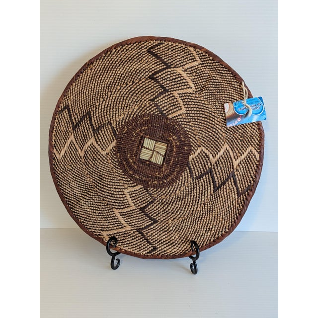 Vintage Hand Woven African Bonga Basket For Sale - Image 4 of 7