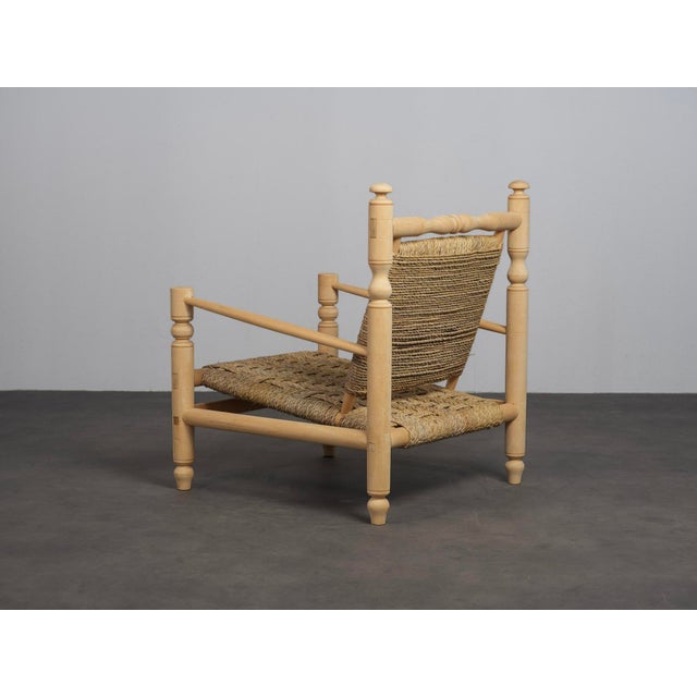 1970s Vintage Woven Seagrass Lounge Chair, France, 1970s For Sale - Image 5 of 11