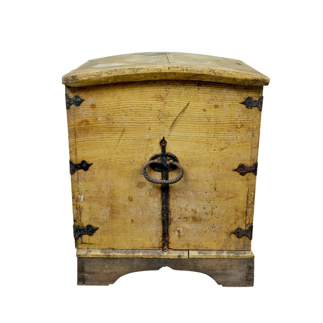 19th century swedish painted pine blanket chest circa 1850. good quality hand painted scandinavian chest with a slight...