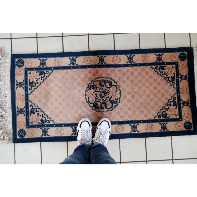 1960s, Vintage Chinese Art Deco Rug 2' X '5 For Sale - Image 4 of 12