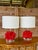 Pair of Red Faux Coral Table Lamps on Clear Acrylic Bases For Sale - Image 12 of 12