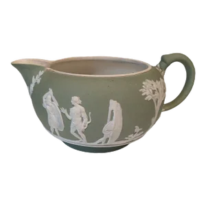 Antique Wedgwood Green Jasperware Creamer