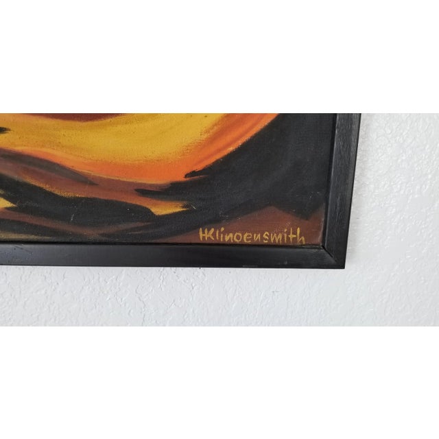 1970s H Klingensmith Expressionist Abstract Painting For Sale - Image 5 of 10