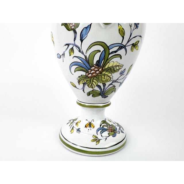 Ceramic Lallier De Moustiers Hand-Painted Faience Ewer, France, Mid-20th Century For Sale - Image 7 of 15