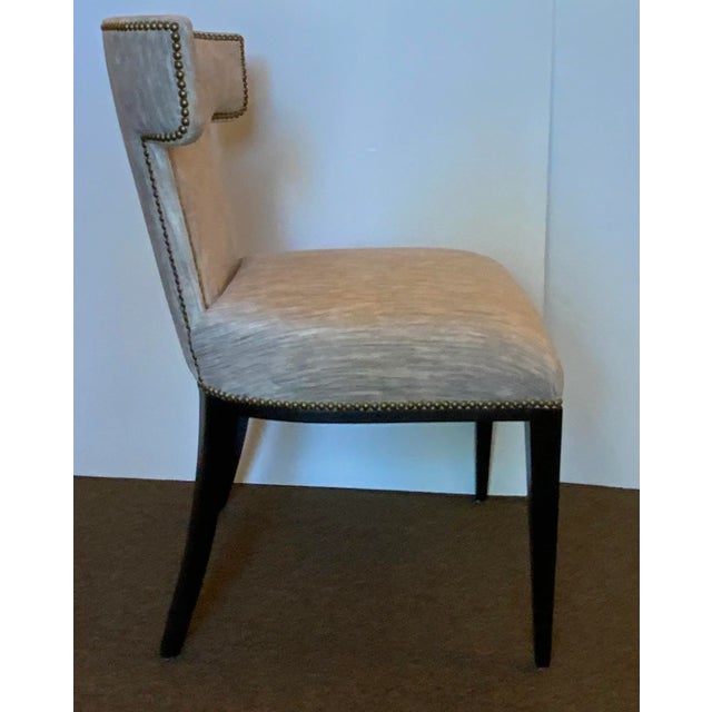 Caracole Couture Modern Gray Velvet Uptown Dining Chairs Set of 4 For Sale In Atlanta - Image 6 of 7