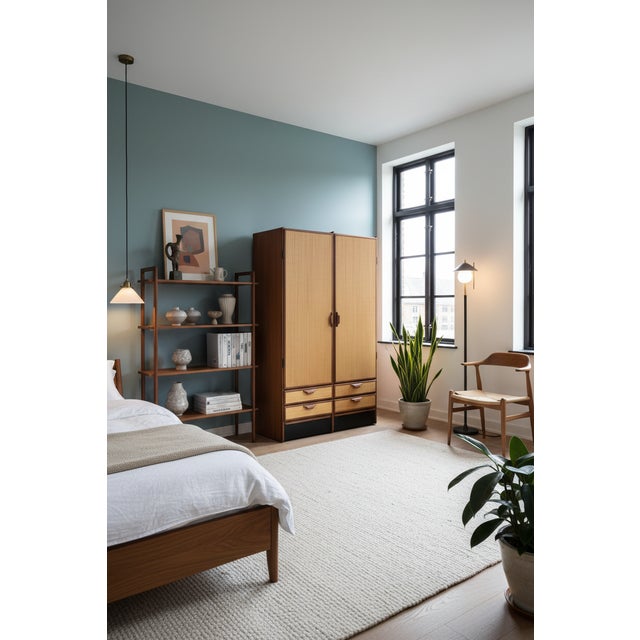 Vintage Danish Wardrobe in Teak and Oregon Pine by Gunni Omann for Omann Jun, 1960s For Sale - Image 16 of 18