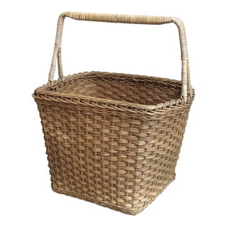 Antique European-Style Market Basket For Sale