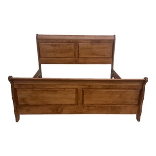 Bench-Made King Sleigh Bed Maple For Sale