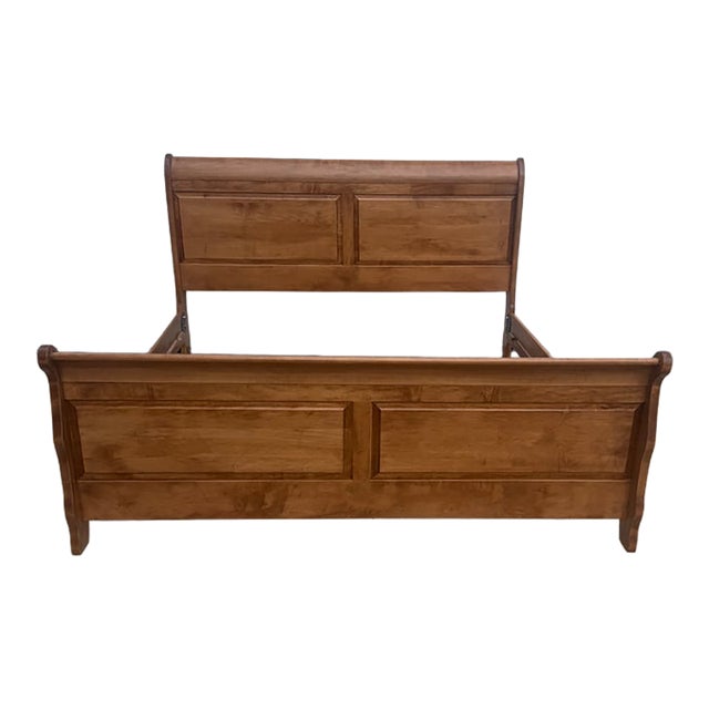 Bench-Made King Sleigh Bed Maple For Sale