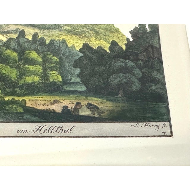 Konrad Horny after Carl Wolff, Todenwarth, Im Helltal, Color Etching on Paper, 18th Century, Framed For Sale - Image 4 of 11