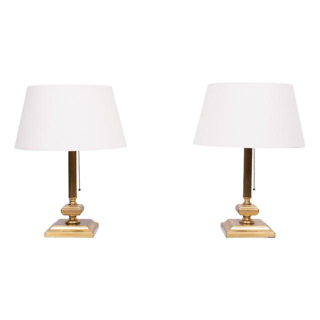 Brass Table Lamps from Herda, 1970s, Set of 2 For Sale