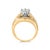 Early 21st Century 14K Yellow Gold 2-1/3 Cttw Diamond Cluster Channel Set Chevron Shaped Engagement Ring (H-I Color, SI1-SI2 Clarity) - Ring Size 9 For Sale - Image 5 of 7