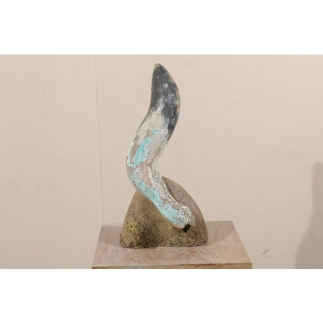 French Mid 20th Century Carved Stone Seal on Rock Sculpture For Sale - Image 3 of 10