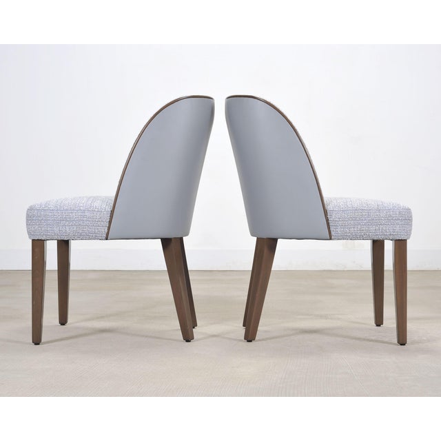 Wood Set of Six A. Rudin No. 807 Walnut Bouclé Gondola Dining Chairs For Sale - Image 7 of 18