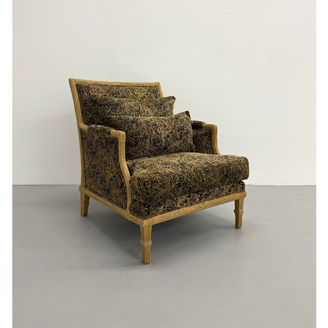 Vintage Faux Bamboo Lions & Tigers Lounge Chair For Sale - Image 4 of 8