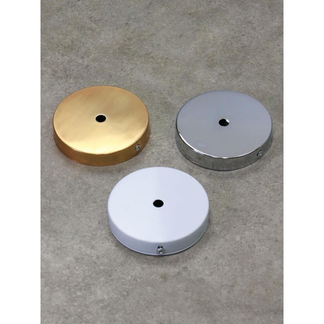 Mid-Century Modern Italian White Glass and Brass Pendant Lamp, 1960s For Sale - Image 12 of 13