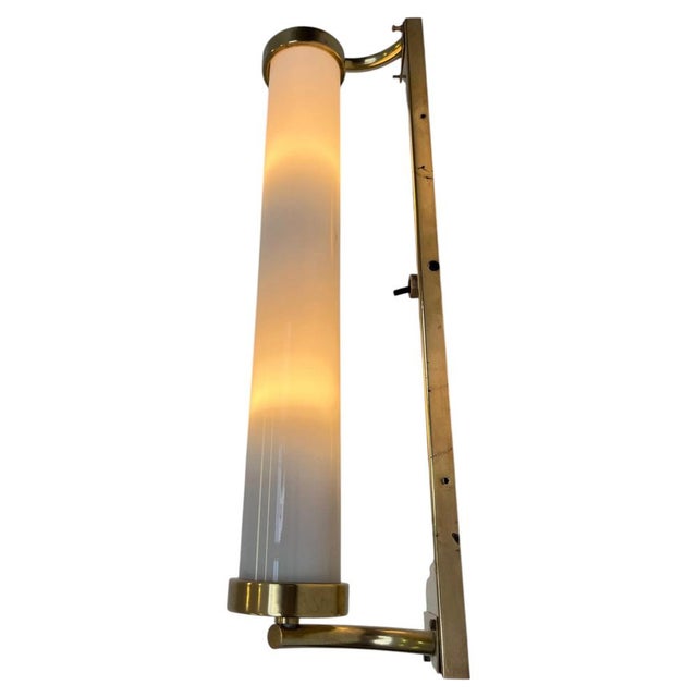 Vintage Bauhaus Brass and Glass Wall Lamp, 1930s For Sale - Image 10 of 10