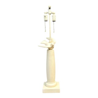 Vintage Painted Bird Lamp For Sale