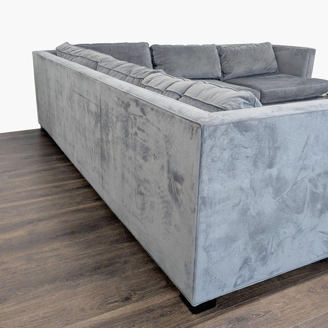 Mitchell Gold + Bob Williams Mitchell Gold + Bob Williams Gray Velvet L-Shaped Sectional Sofa For Sale - Image 4 of 10