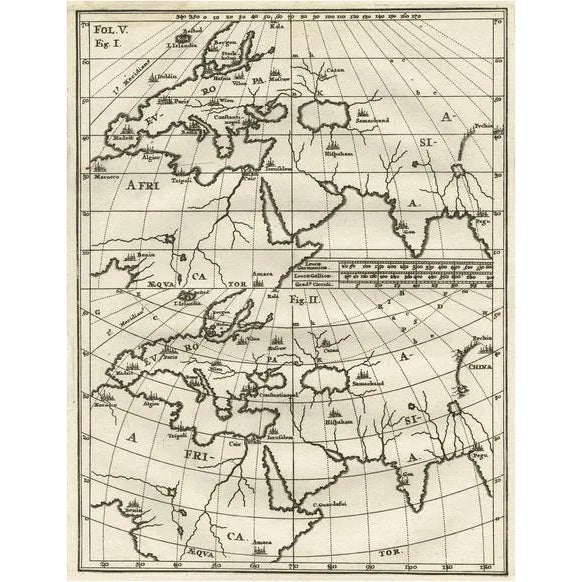 Antique Map of Europe and Asia and Africa by Scherer, 1703 For Sale