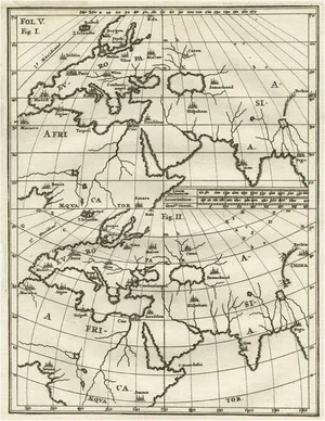 Antique Map of Europe and Asia and Africa by Scherer, 1703