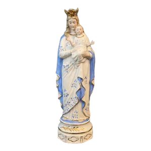 Bisque Porcelain French Madonna Figurine 19th Century
