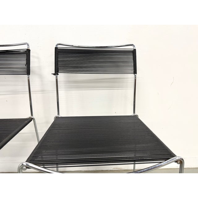 Italian Black and Chrome Spaghetti Chairs Design, 1980s, Set of 6 For Sale - Image 12 of 18