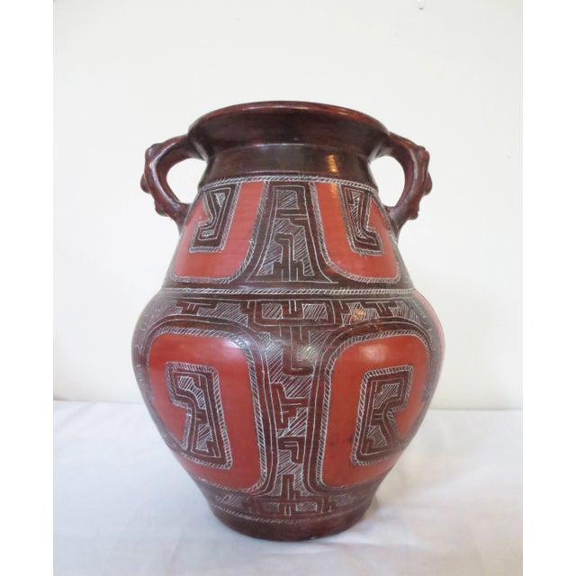 Tribal Brazilian Marajoara Pot Signed Doca Para - 1990's For Sale - Image 3 of 11
