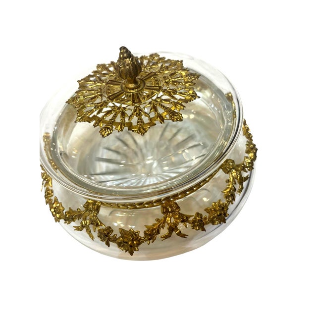 French Crystal Jar With Ormolu Mounts For Sale - Image 4 of 5